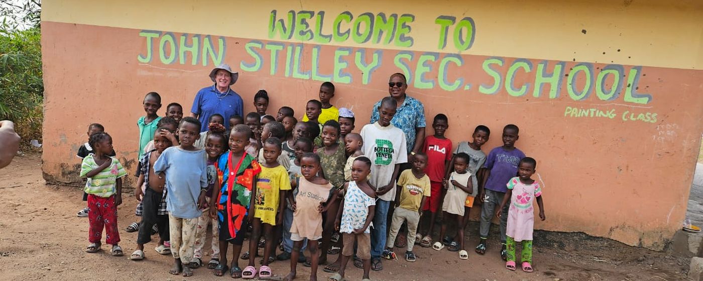 Children outside John Stilley Secondary School, Victoria-Ikom